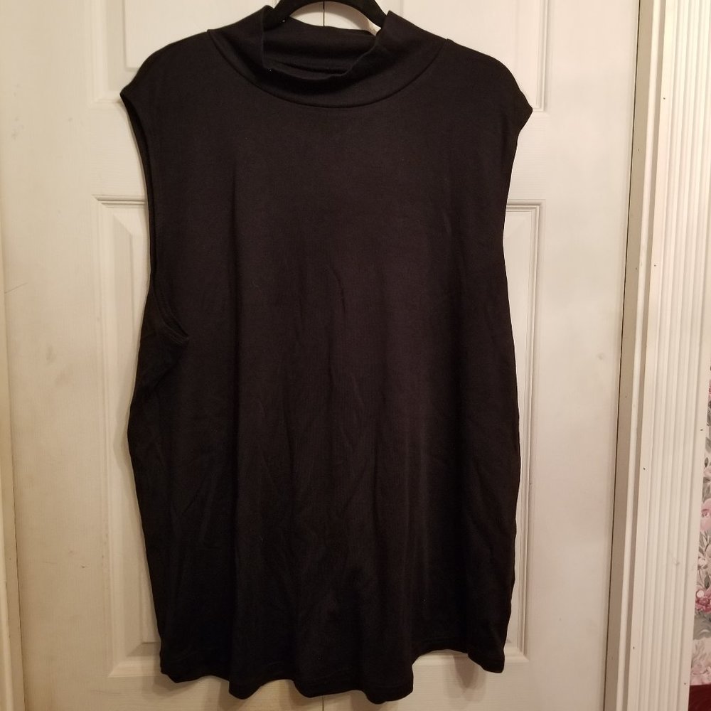 Mock Turtle Neck Sleeveless Top.
